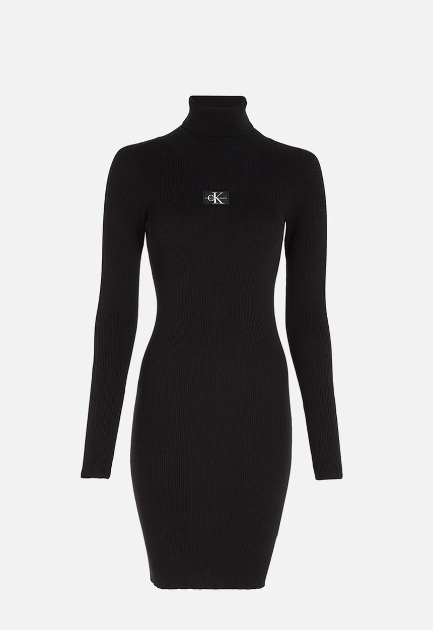 Calvin Klein - Badge roll neck sweater dress - ck black