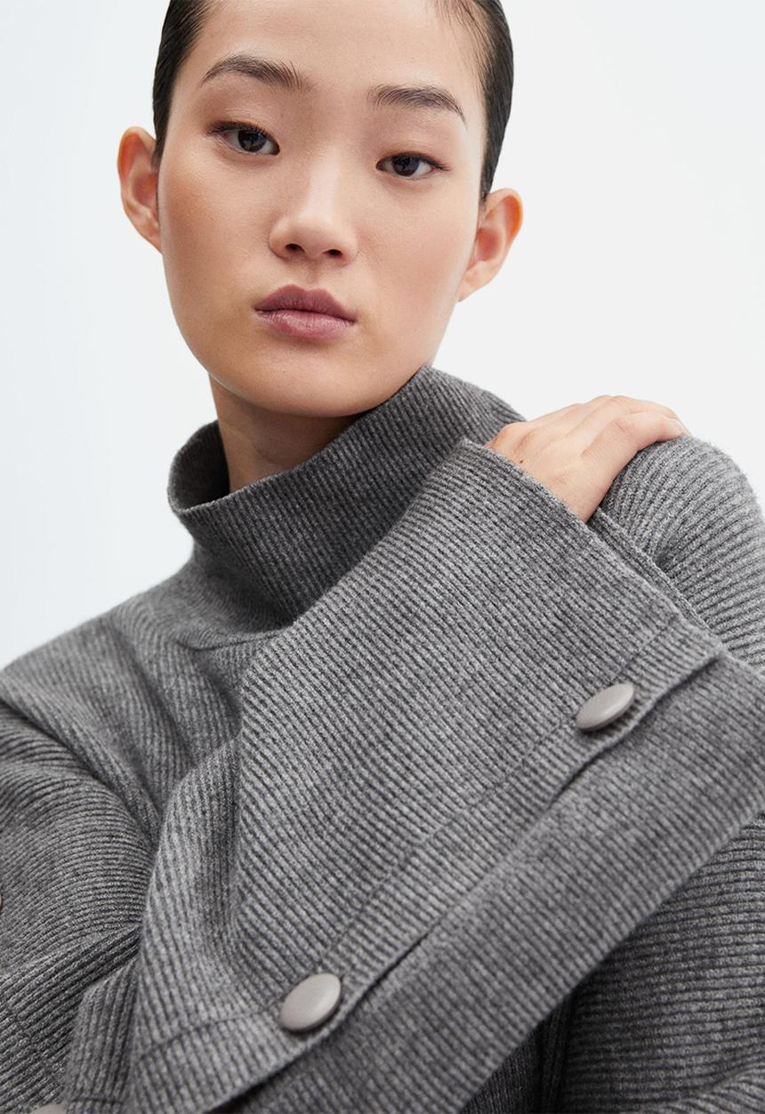 MANGO - Sweater rolling - grey