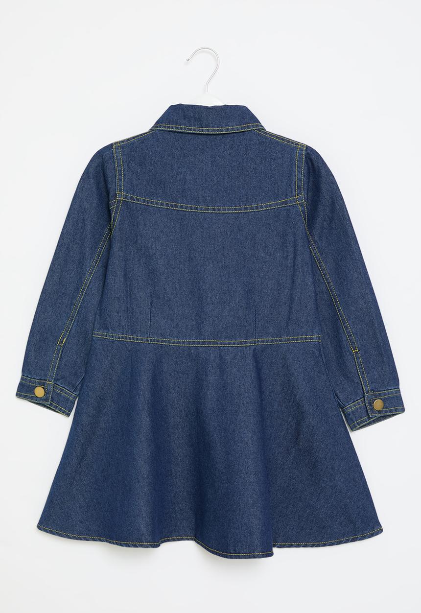 Pop Candy - Button down denim dress - dark blue
