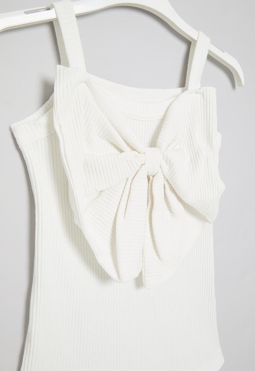 Pop Candy - Bowknot decor top - white