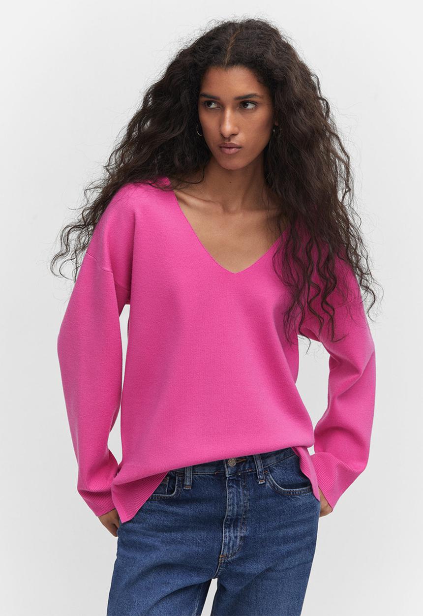 MANGO - Sweater tortugav - bright pink
