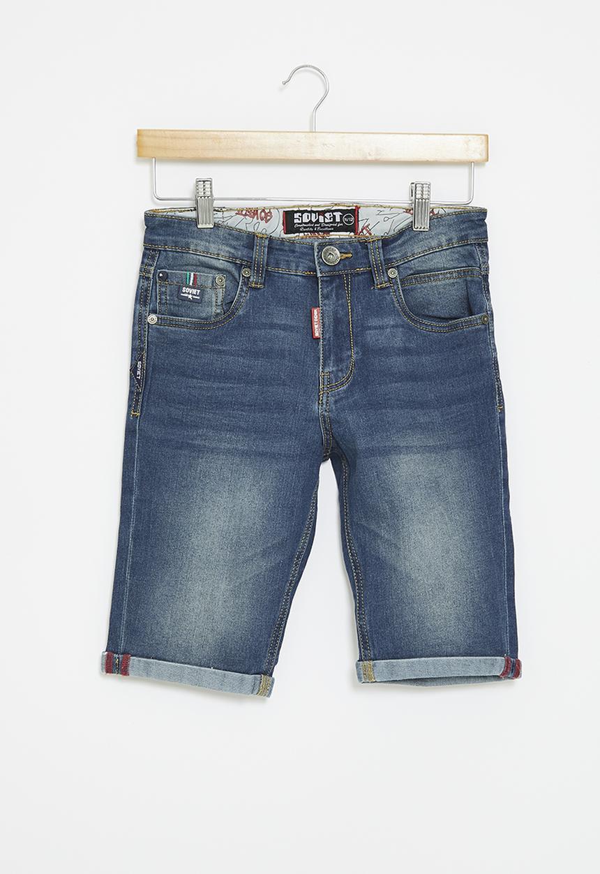 SOVIET - Boys denim short - dk indigo