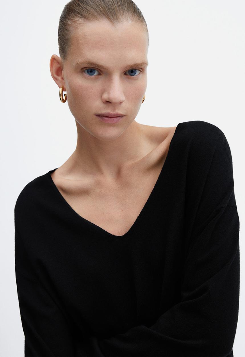 MANGO - Sweater vieira - black