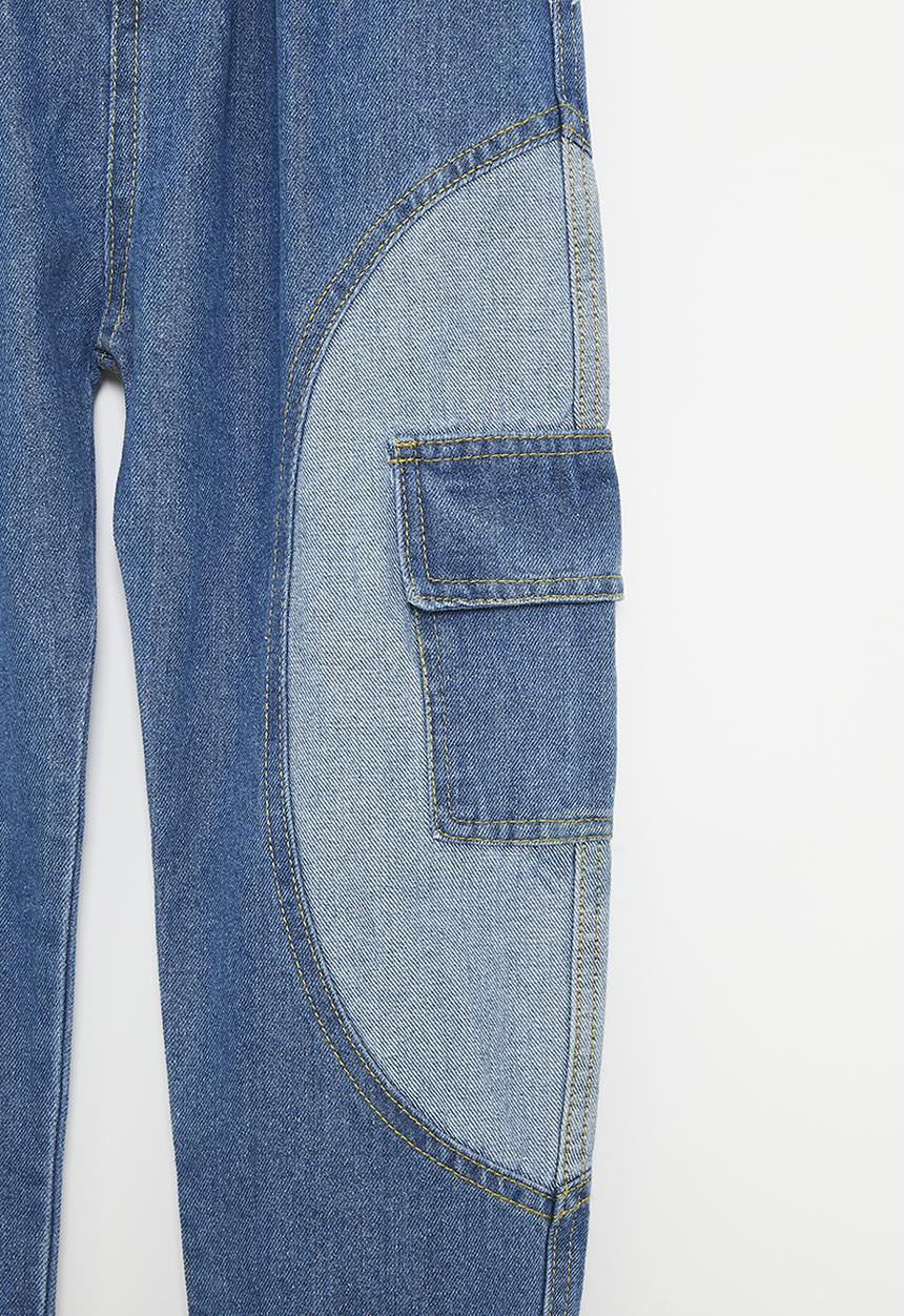 Pop Candy - Cuff jeans - mid blue & light blue