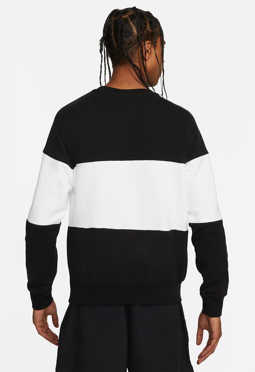 Nike - Nike club+ ft color-blocked crew - black 