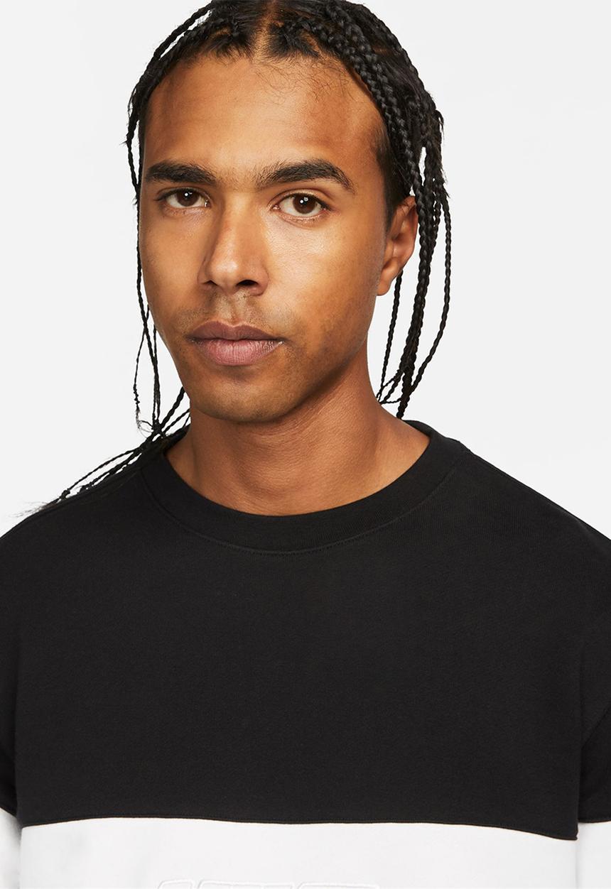 Nike - Nike club+ ft color-blocked crew - black 