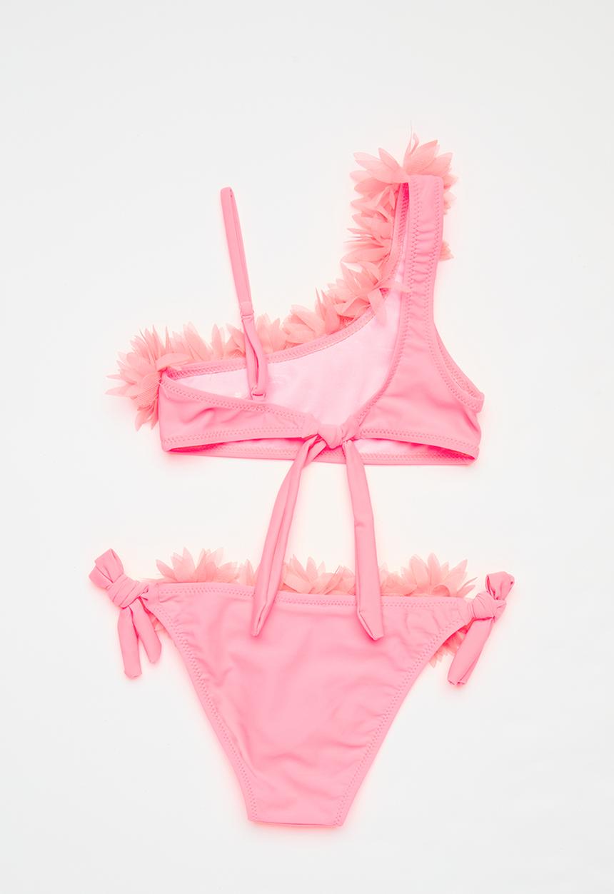 Pop Candy - 2 Piece ruffle bikini set - coral pink