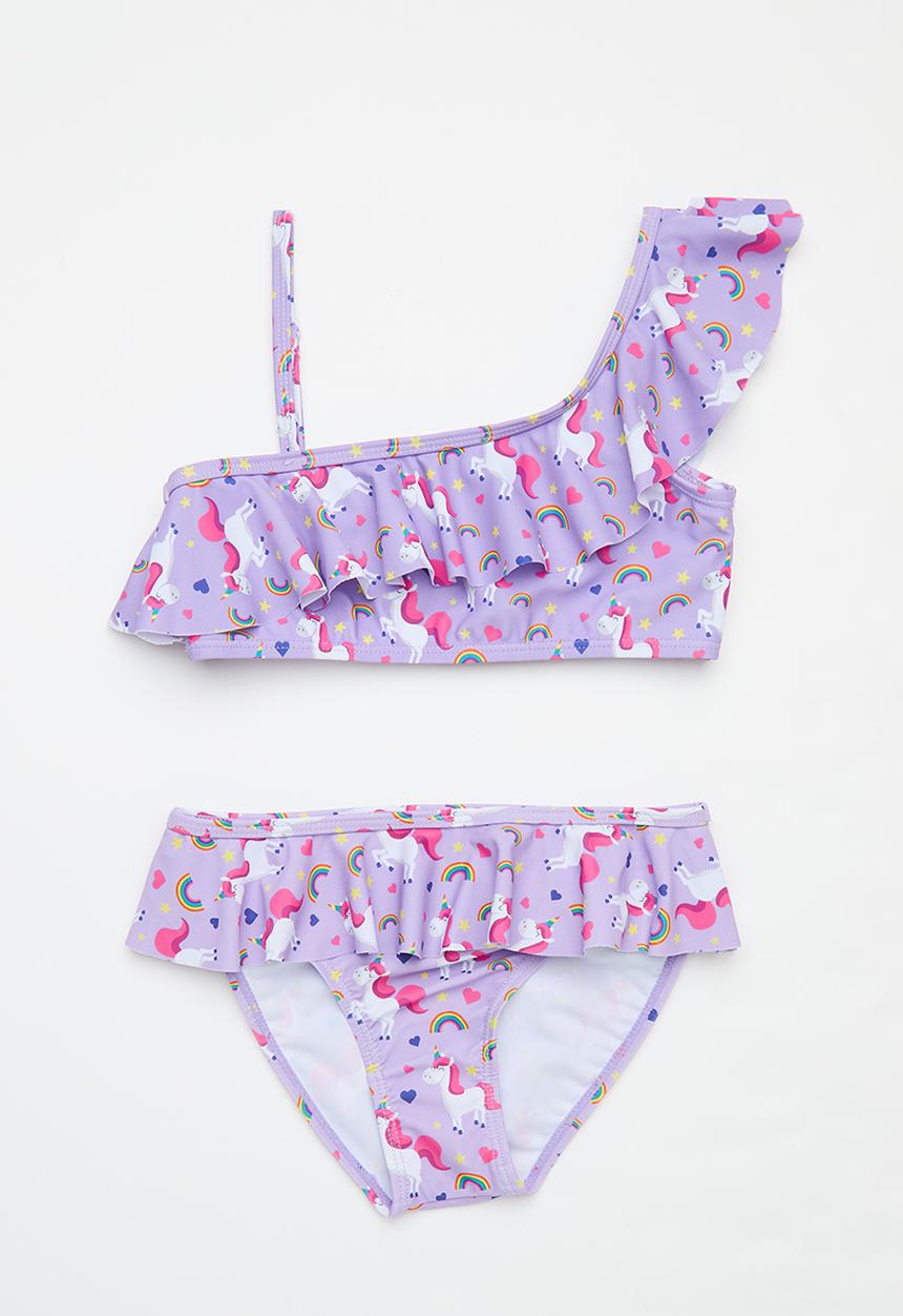 Pop Candy - 2 Piece printed swim set - lilac unicorn