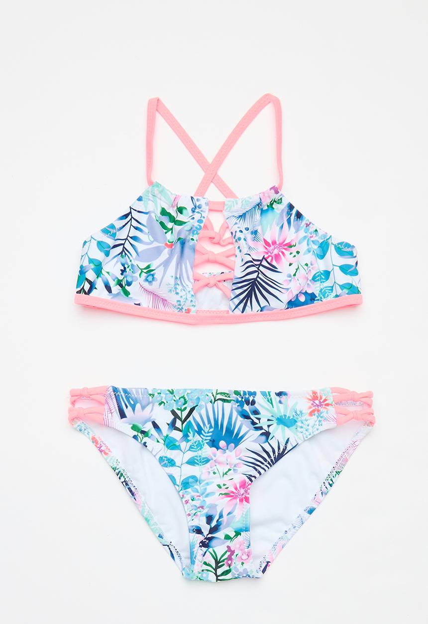 Pop Candy - Bikini set - coral pink & blue