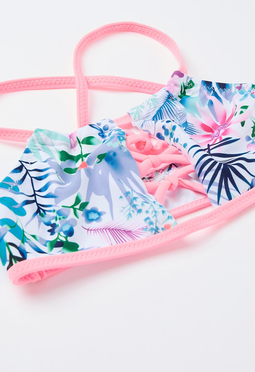 Pop Candy - Bikini set - coral pink & blue