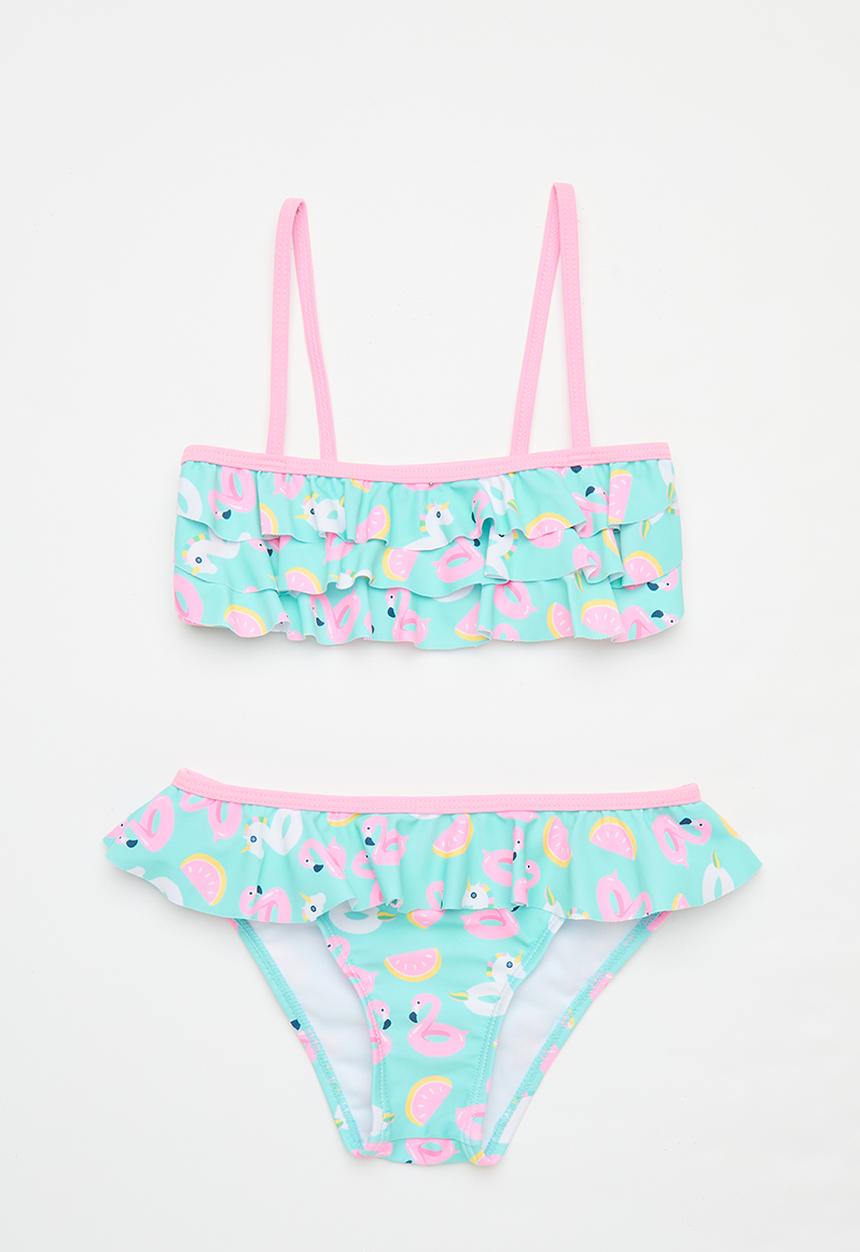 Pop Candy - 2 Piece unicorn & flamingo bikini set - blue & pink