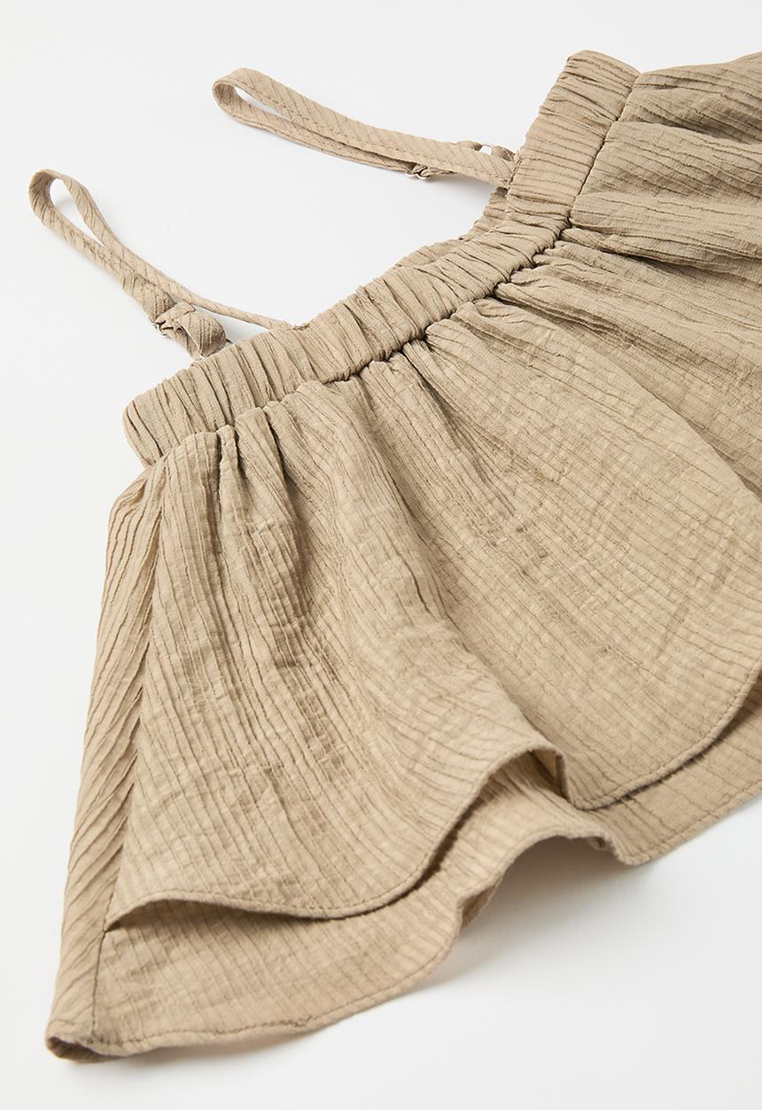 Pop Candy - Cropped cami and pants set - beige
