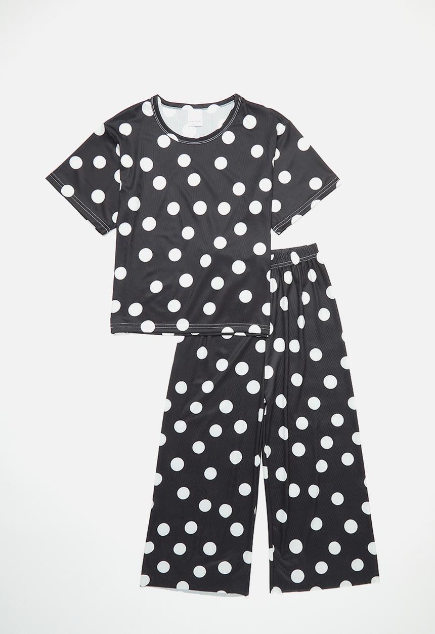 Pop Candy - Polka dot pj set - black & white