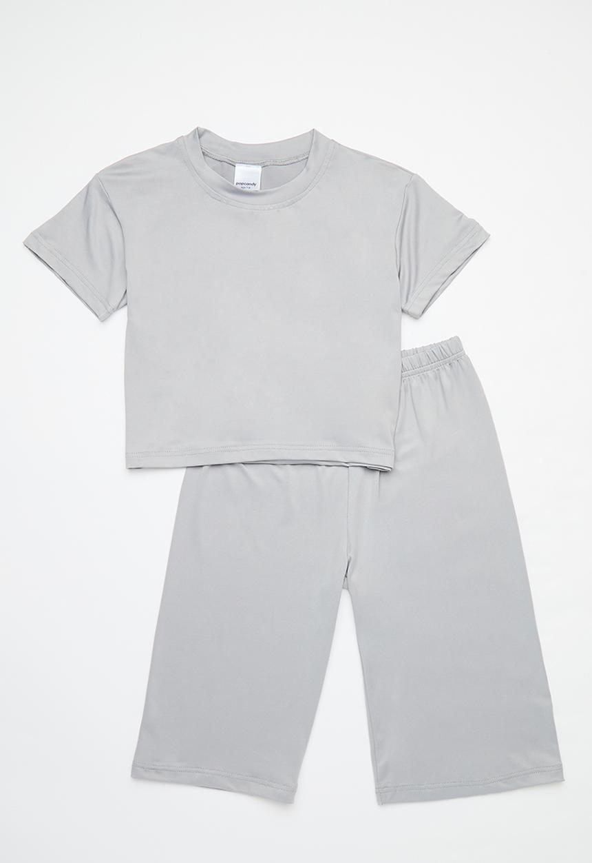 Pop Candy - Cropped top and pants set - grey
