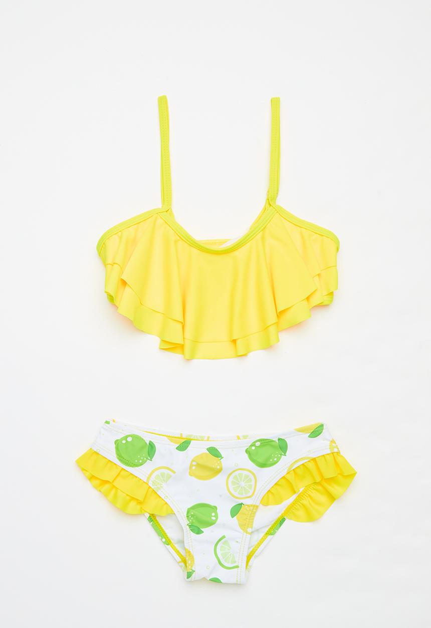 Pop Candy - 2 Piece lemon & lime bikini set - yellow & white