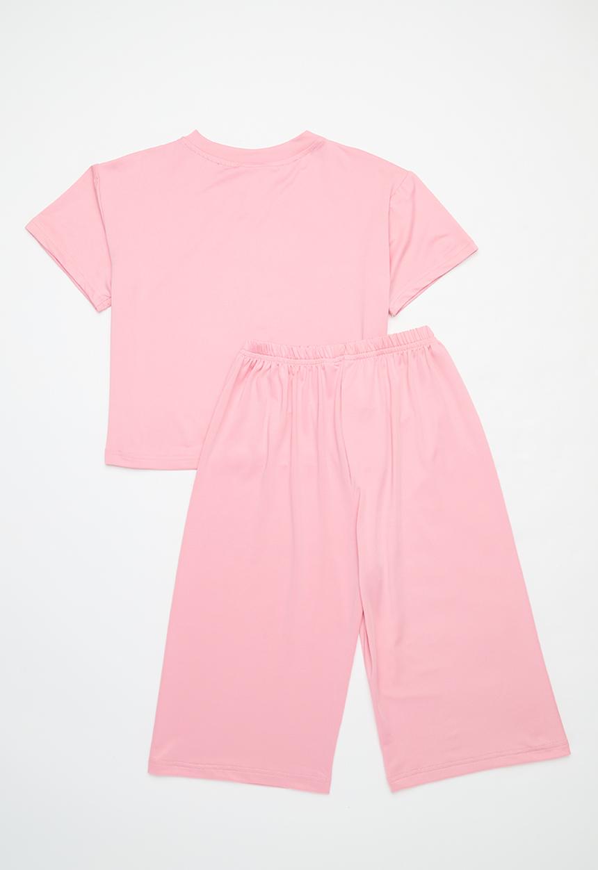 Pop Candy - Cropped top and pants set - pink