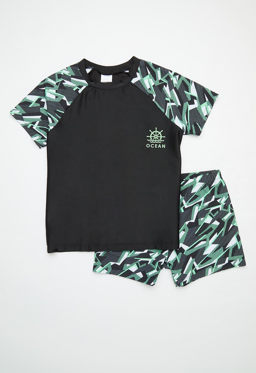 Pop Candy - 2 Piece swim set - green & black