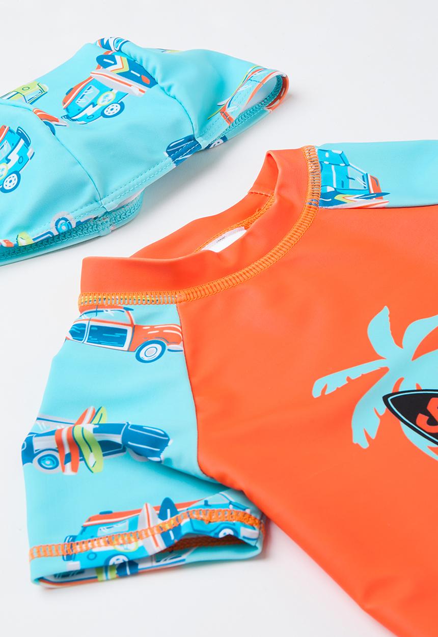 Pop Candy - 2 Piece swimsuit and cap set - blue & orange