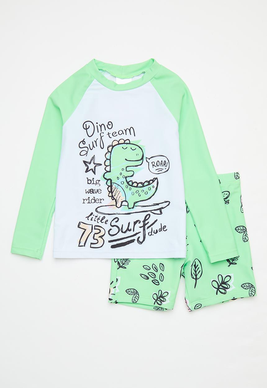 Pop Candy - 2 Piece swimsuit - green & white