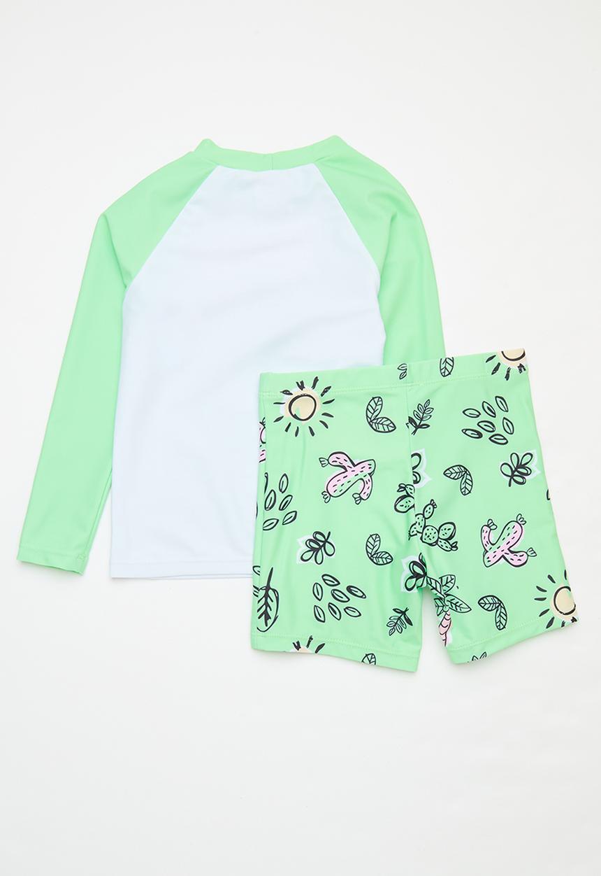 Pop Candy - 2 Piece swimsuit - green & white