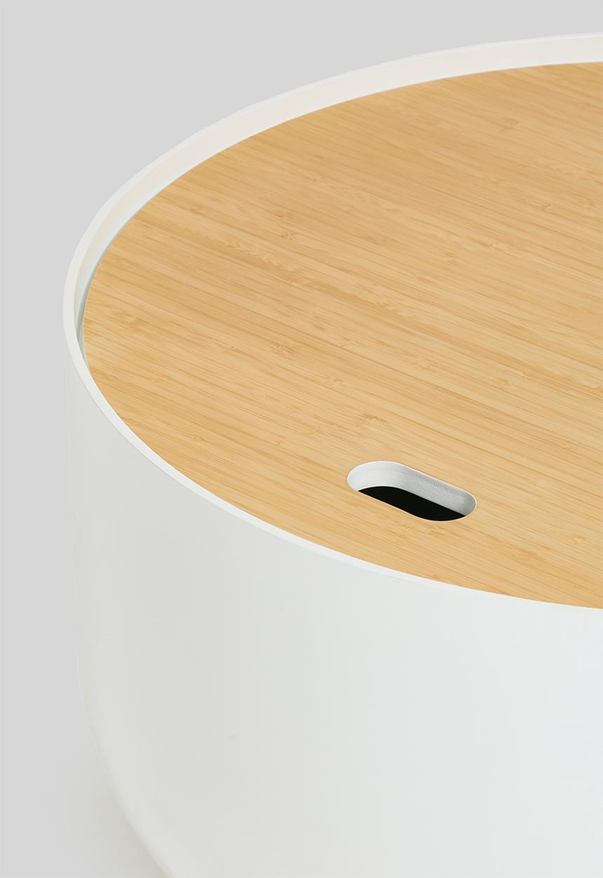 Sixth Floor - Benjamin storage coffee table - white & natural