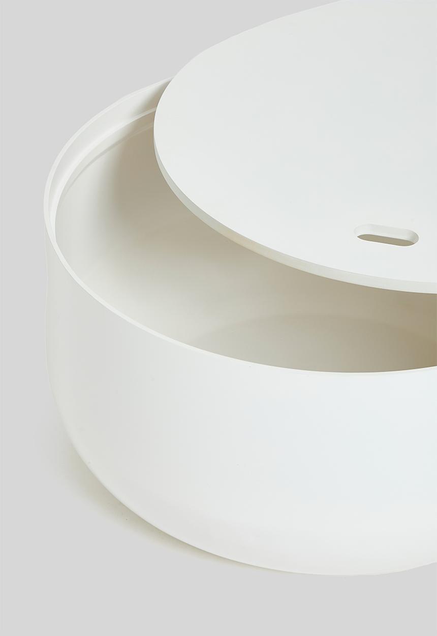 Sixth Floor - Benjamin storage coffee table - white & natural