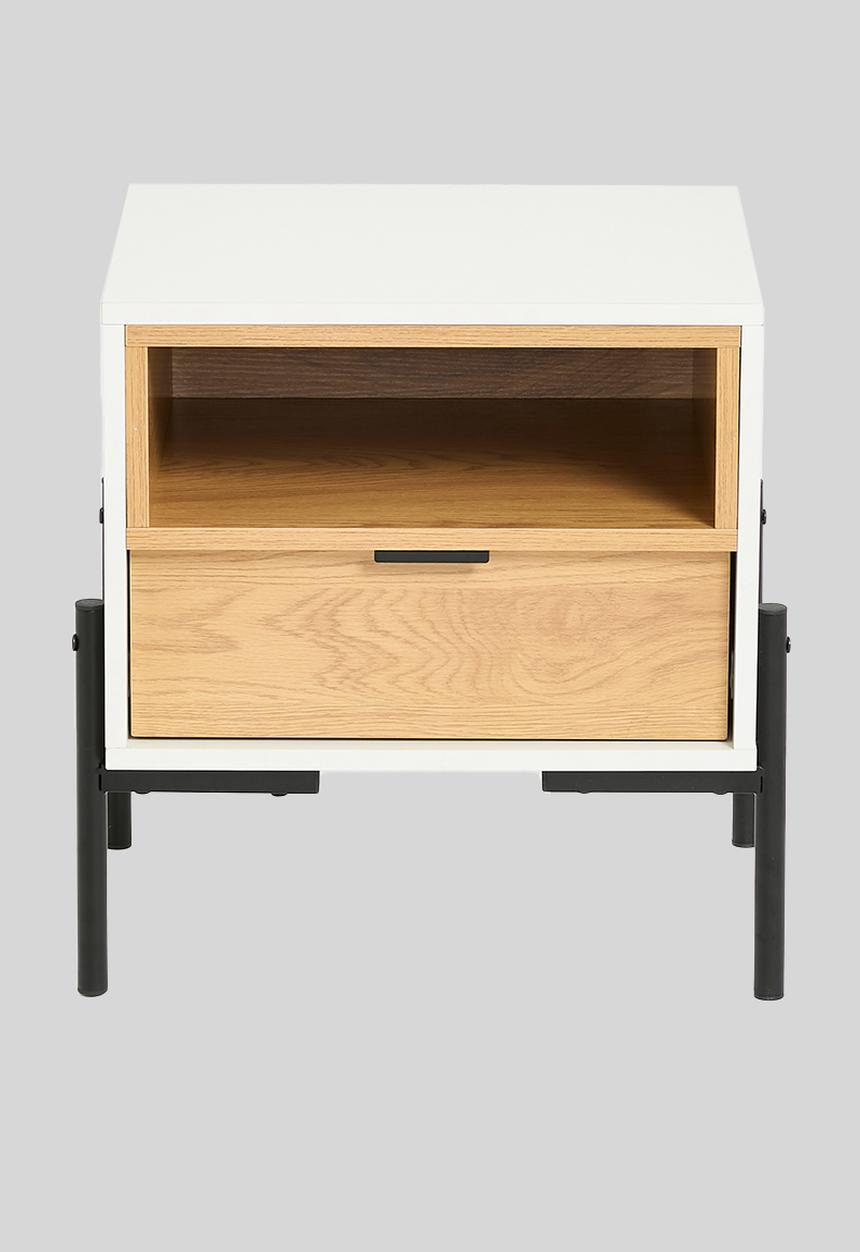 Sixth Floor - Blakely bedside table - white & natural