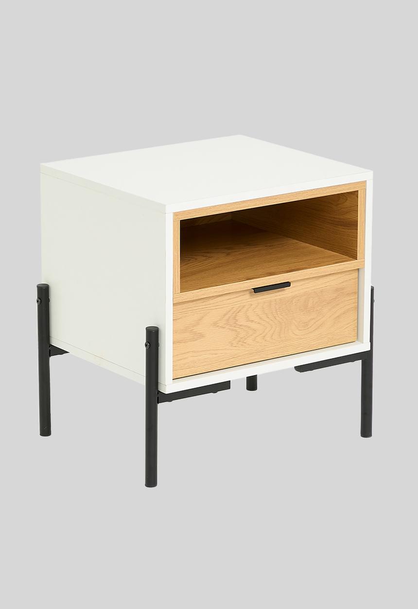 Sixth Floor - Blakely bedside table - white & natural