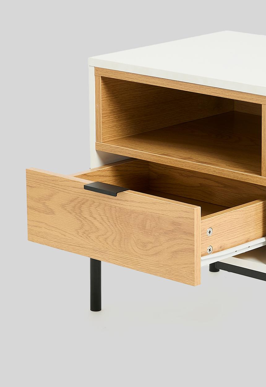 Sixth Floor - Blakely bedside table - white & natural