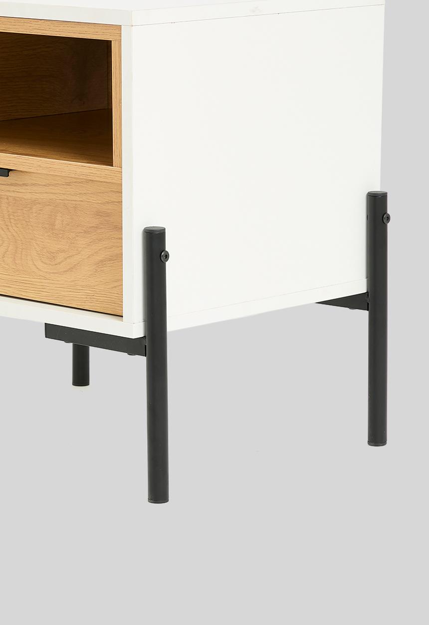 Sixth Floor - Blakely bedside table - white & natural