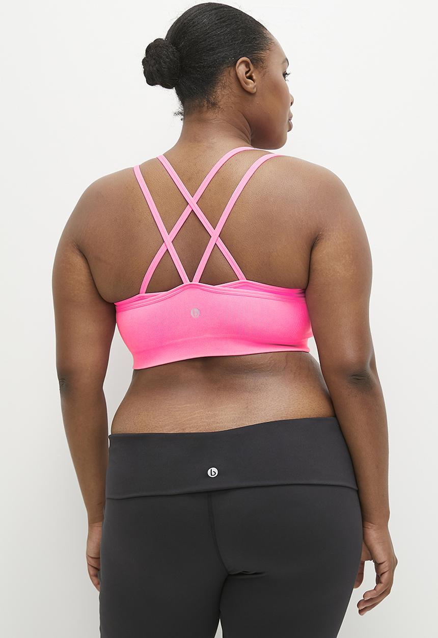 Cotton On - Plus Seamless Double Layer Crop - Washed Neon Taffy