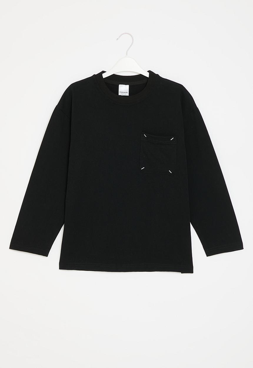 Pop Candy - Long sleeve pocket tee - black