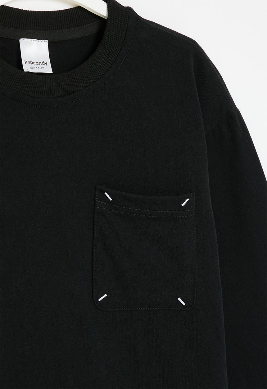 Pop Candy - Long sleeve pocket tee - black