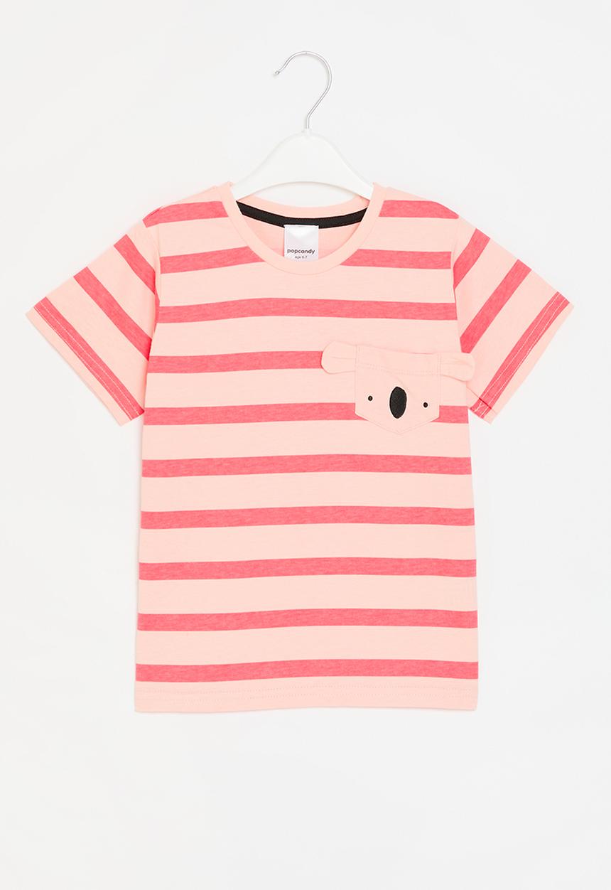 Pop Candy - Striped tee - dark & light pink