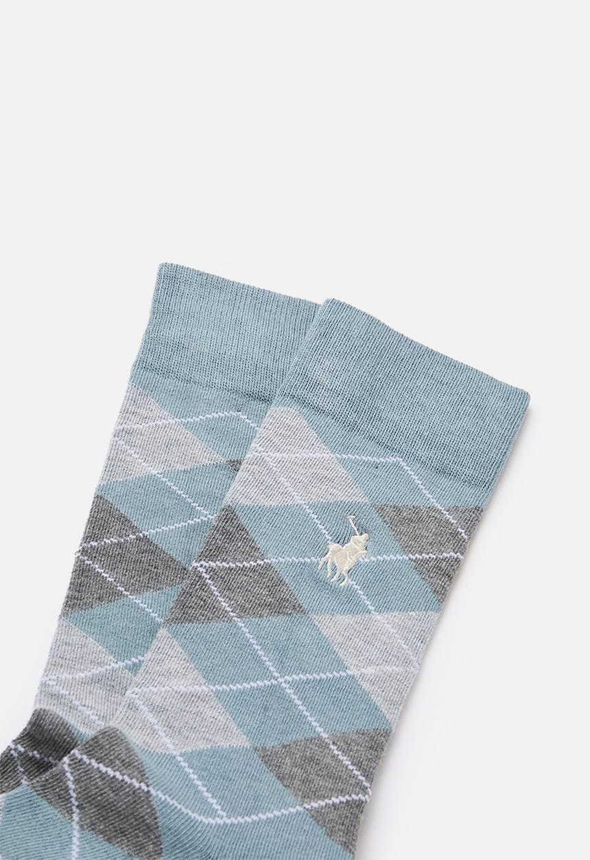 POLO - Argyle anklets - Grey & Blue
