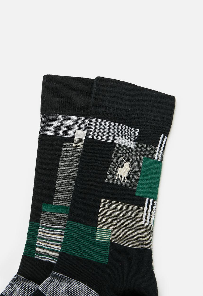 POLO - Multi stripe anklets - Black