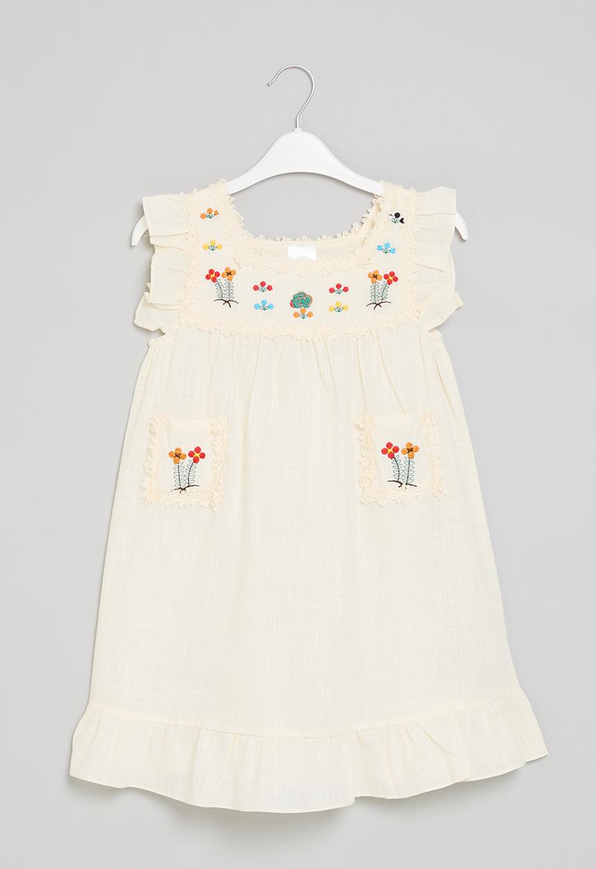 Pop Candy - Ruffle detail dress - white 