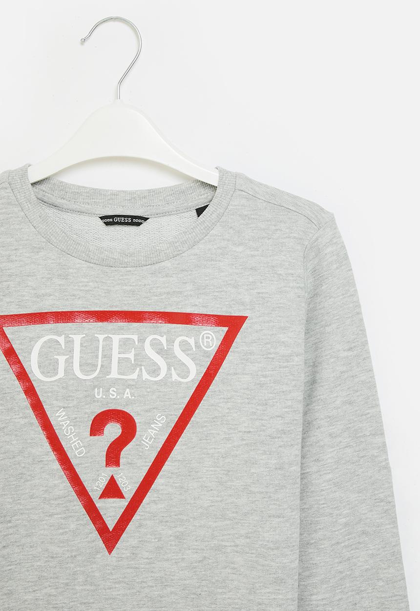 GUESS - Long sleeve fleece core - light heather grey