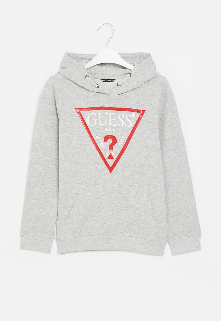 GUESS - Hooded fleece_core - light heather grey m90