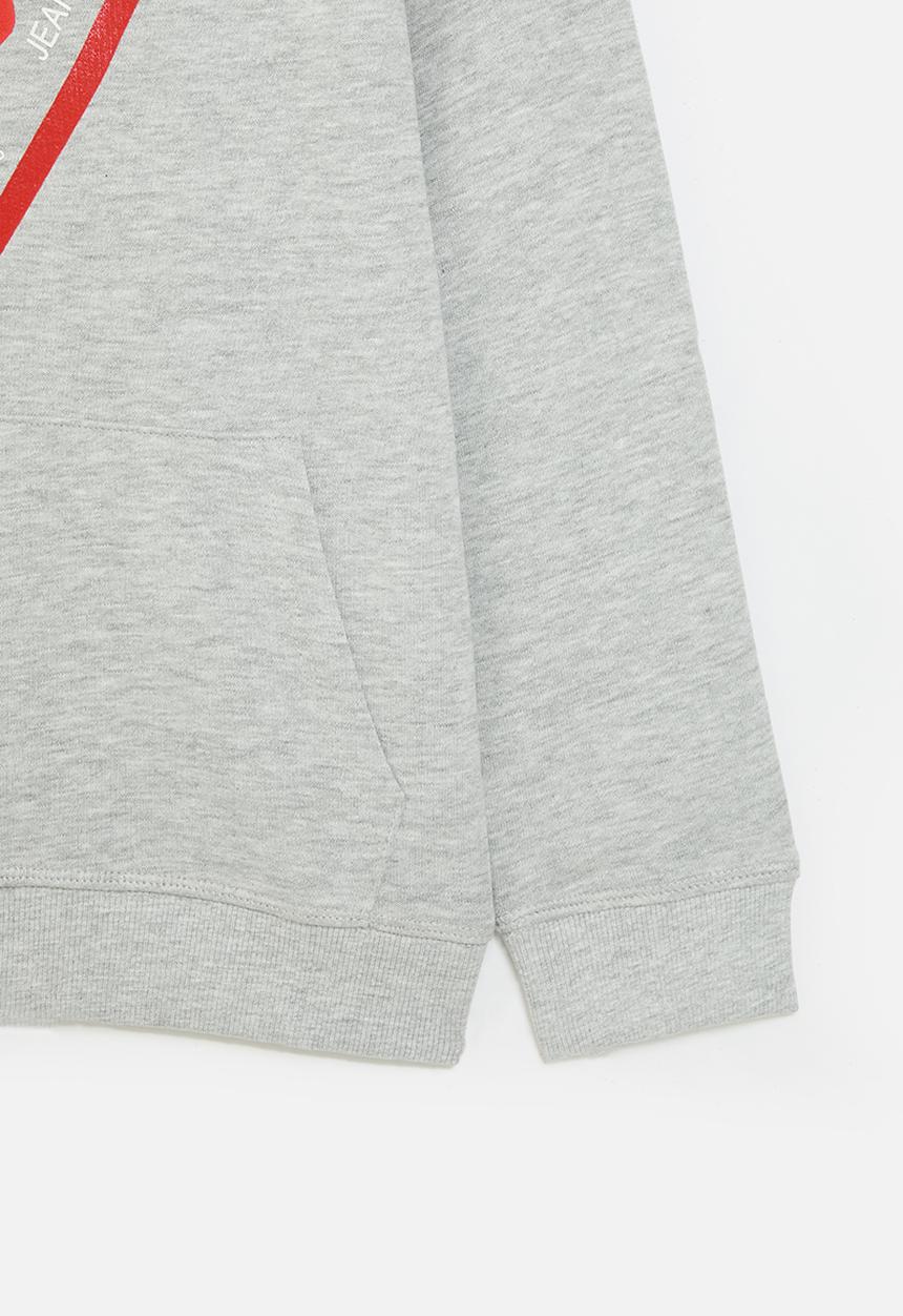 GUESS - Hooded fleece_core - light heather grey m90