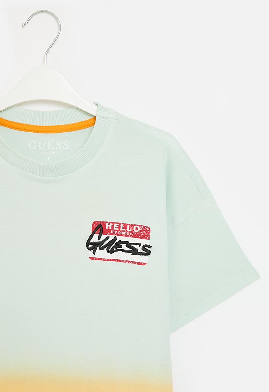 GUESS - Deep dye oversize short sleeve t-shirt - blue deep dye