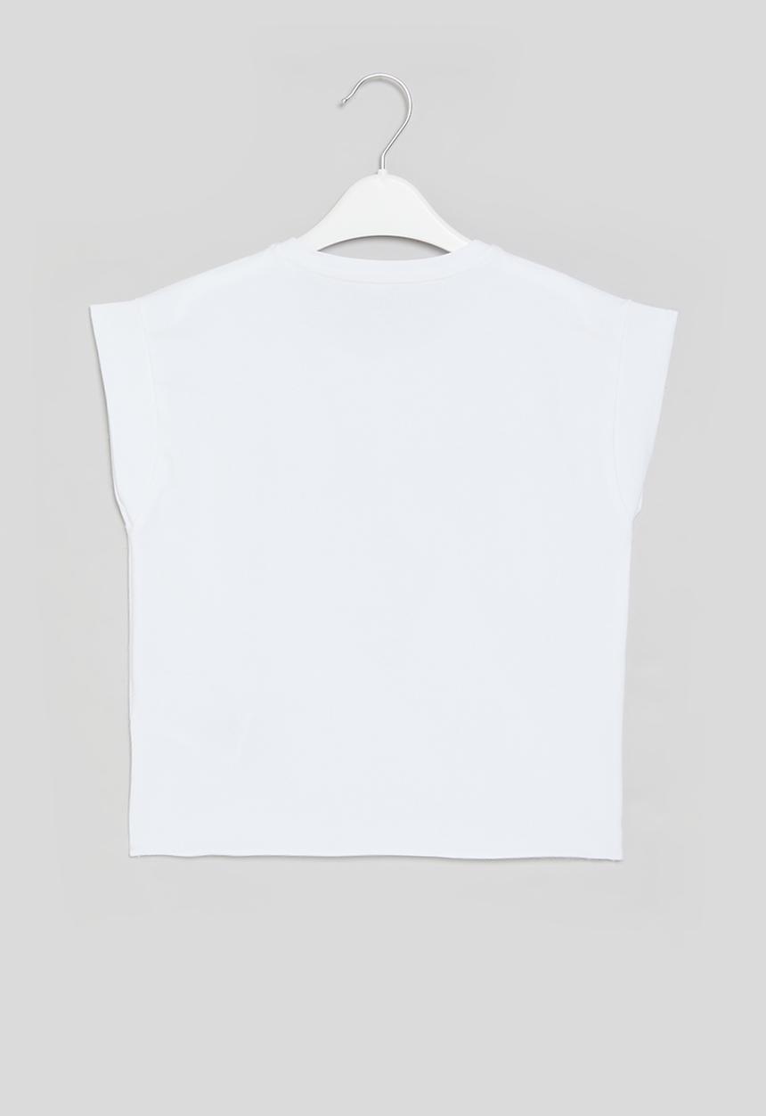 GUESS - Cropped short sleeve t-shirt core - true white