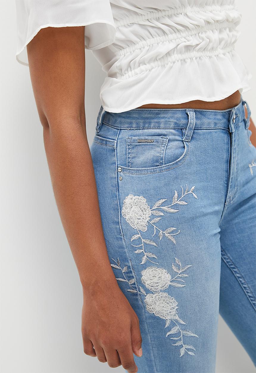 SISSY BOY - Axel skinny with side seam embroidery - Light Vintage