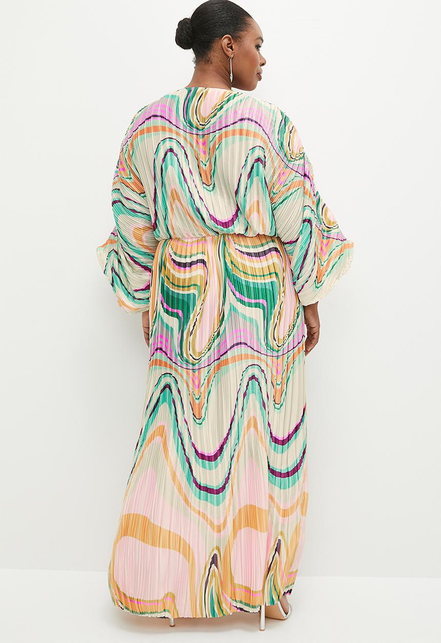 VELVET - Pleated dolman sleeve maxi dress - multi