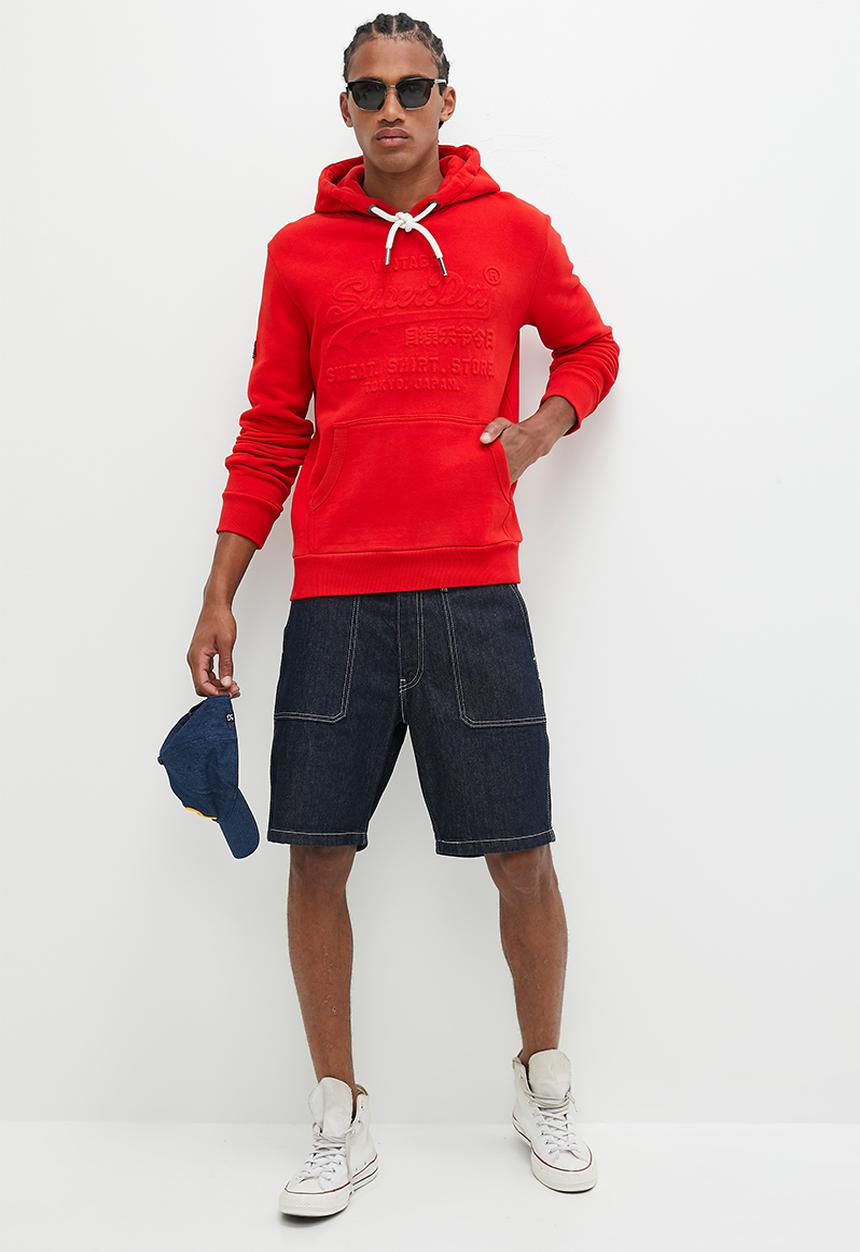 Superdry. - Embossed vl hoodie - Risk Red
