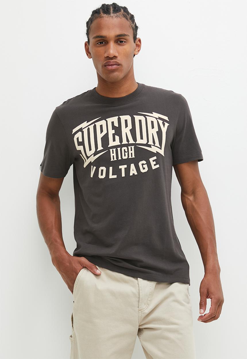 Superdry. - Retro rock graphic T-shirt - Carbon Grey