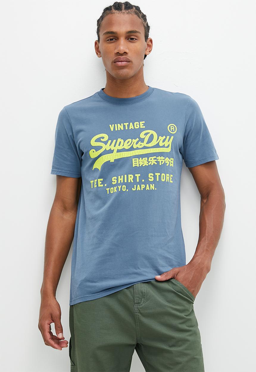 Superdry. - Neon vl T-shirt - Esign Blue