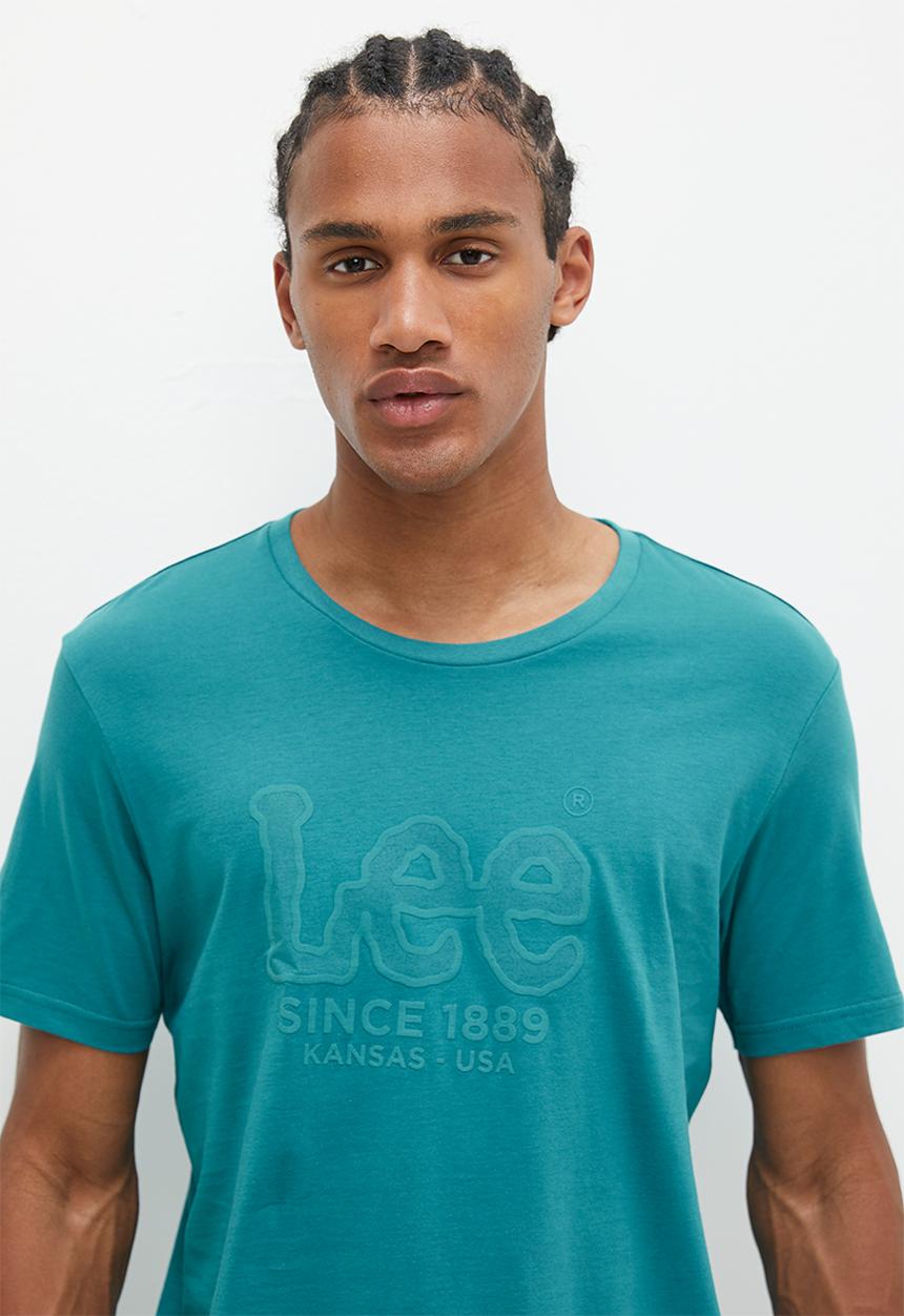 Lee  - Gel outline logo t - teal