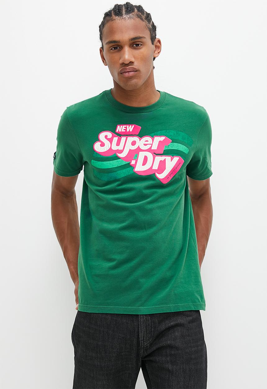 Superdry. - Cooper 70's retro logo T-shirt - Pine Green