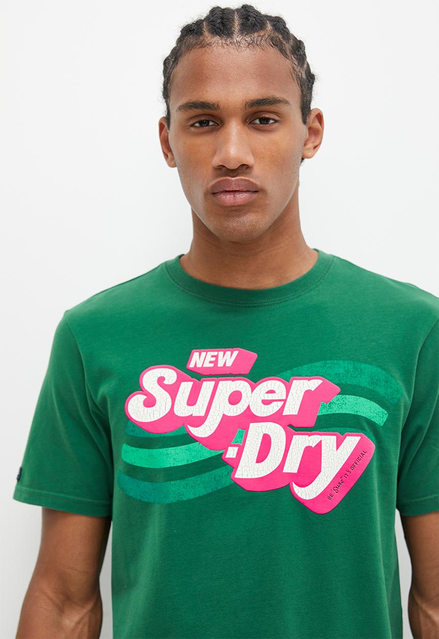 Superdry. - Cooper 70's retro logo T-shirt - Pine Green